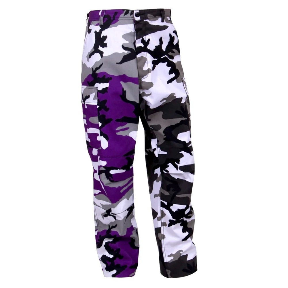 Half n half camo cargo pants💜🖤